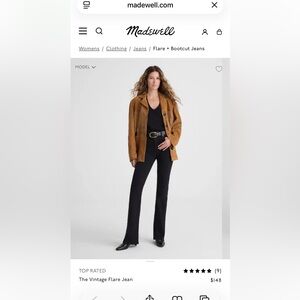 Madewell Black Vintage Flare Jeans